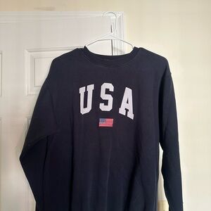Brandy Melville Black USA Crewneck Sweater